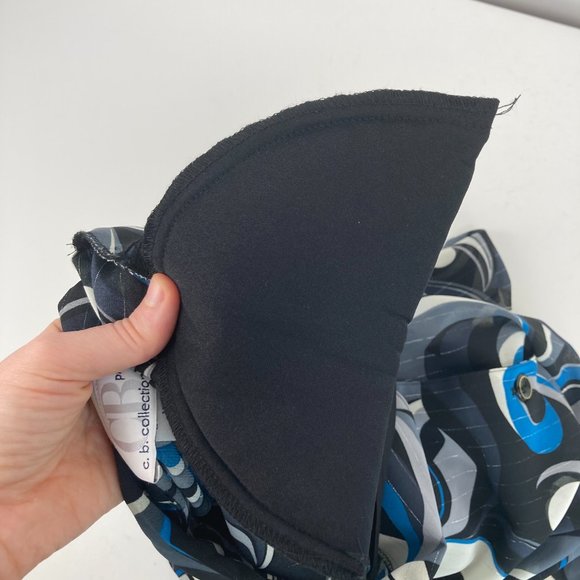 c.b. collections Black Blue Patterned Blouse 1X - Picture 12 of 13